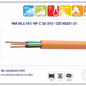 CÂBLE SÉCURITÉ INCENDIE CR1 - C1 FIRESECURE | archibat