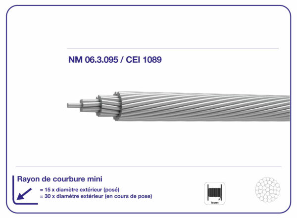 AGW CÂBLE NU ALLIAGE D'ALUMINIUM RENFORCÉ D'ACIER RECOUVERT D'ALUMINIUM (AACSR/AW) | archibat