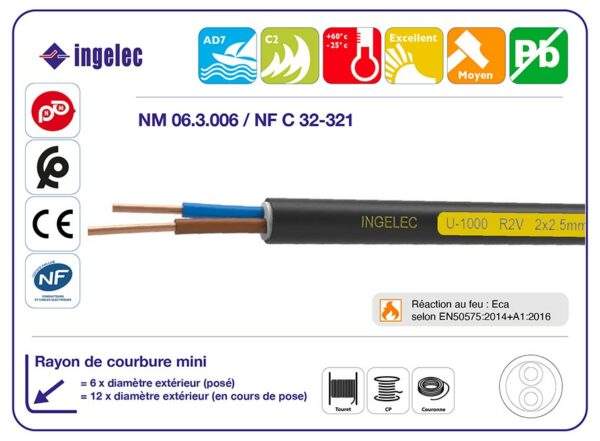 U-1000 R2V CÂBLE RIGIDE CUIVRE | archibat