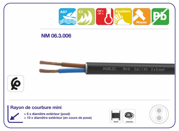 RV-K 0.6/1 KV CÂBLE SOUPLE CUIVRE | archibat