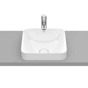 Vasque semi-encastrée Square en FINECERAMIC® Bonde de vidage céramique incluse | archibat