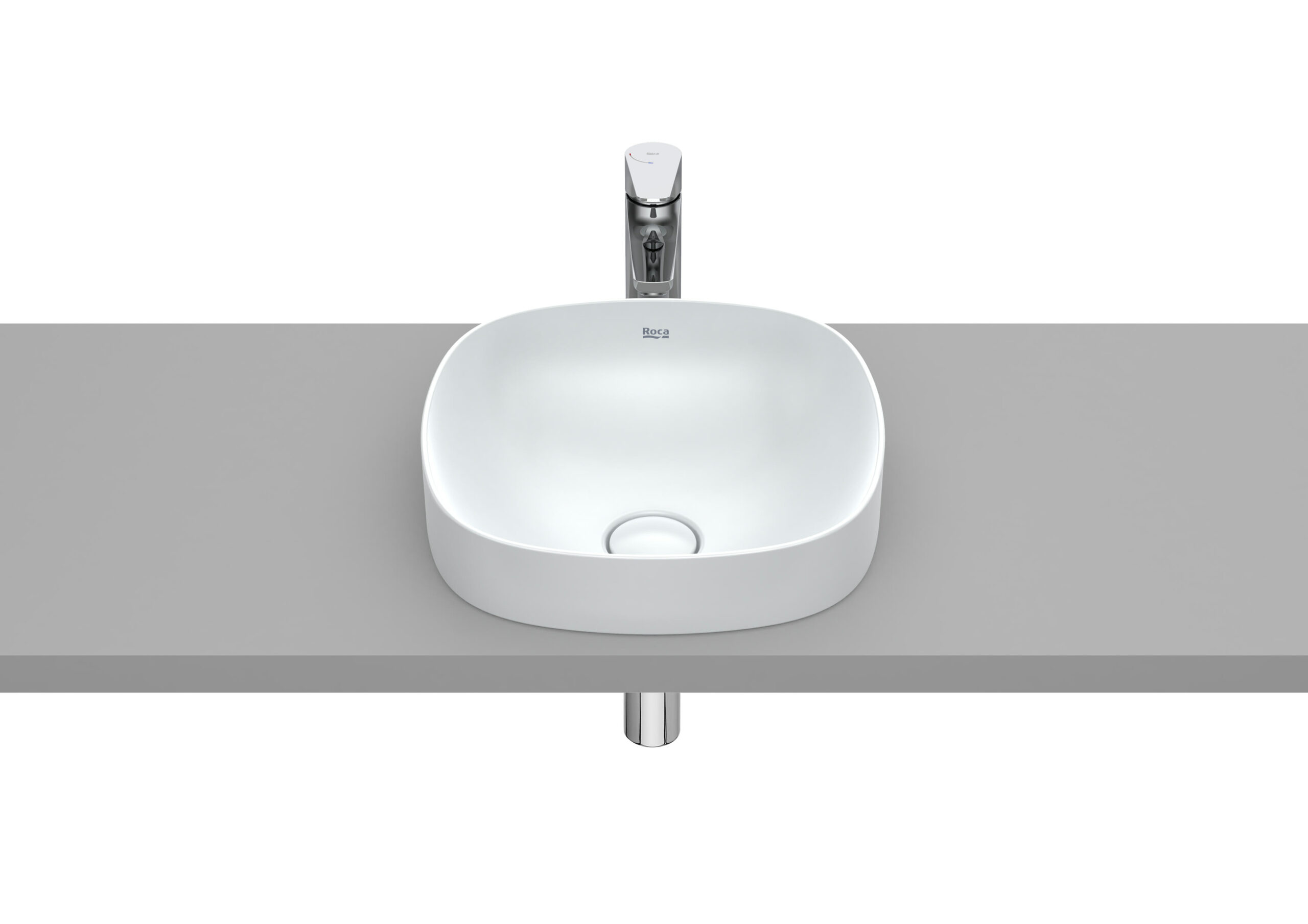 Vasque semi-encastrée Soft en FINECERAMIC® Bonde de vidage céramique incluse | archibat