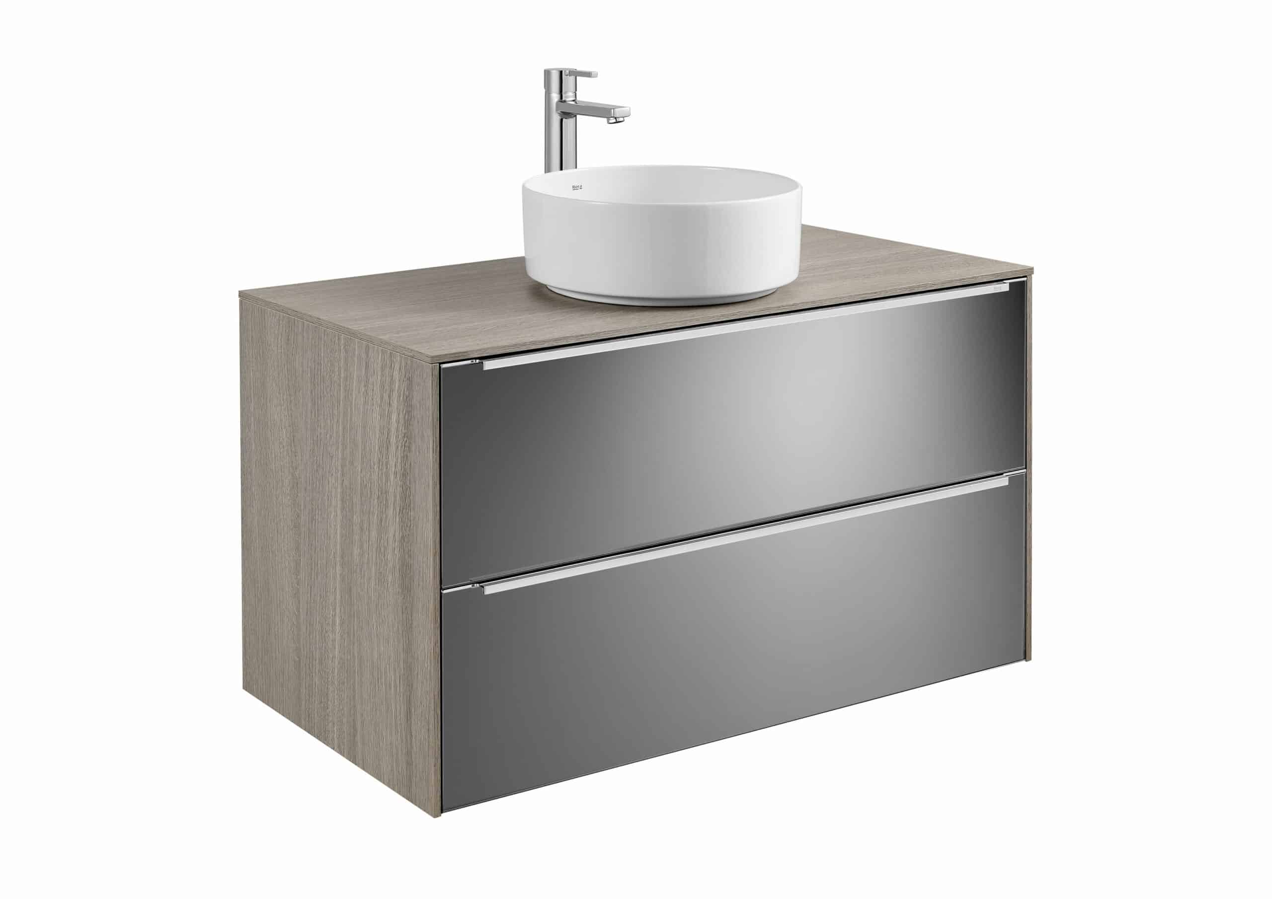 Meuble 2 tiroirs avec plan pour vasque à poser | archibat
