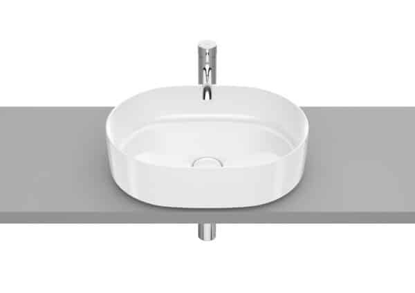 Vasque à poser rectangulaire Round en FINECERAMIC® Bonde de vidage céramique incluse | archibat