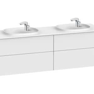 Unik ( ensemble meuble 4 tiroirs, lavabo double en SURFEX® ) | archibat