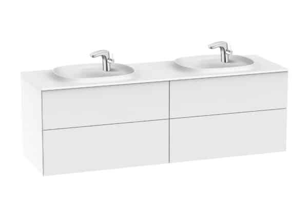 Unik ( ensemble meuble 4 tiroirs, lavabo double en SURFEX® ) | archibat