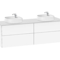 Unik ( ensemble meuble 4 tiroirs, lavabo double en SURFEX® ) | archibat