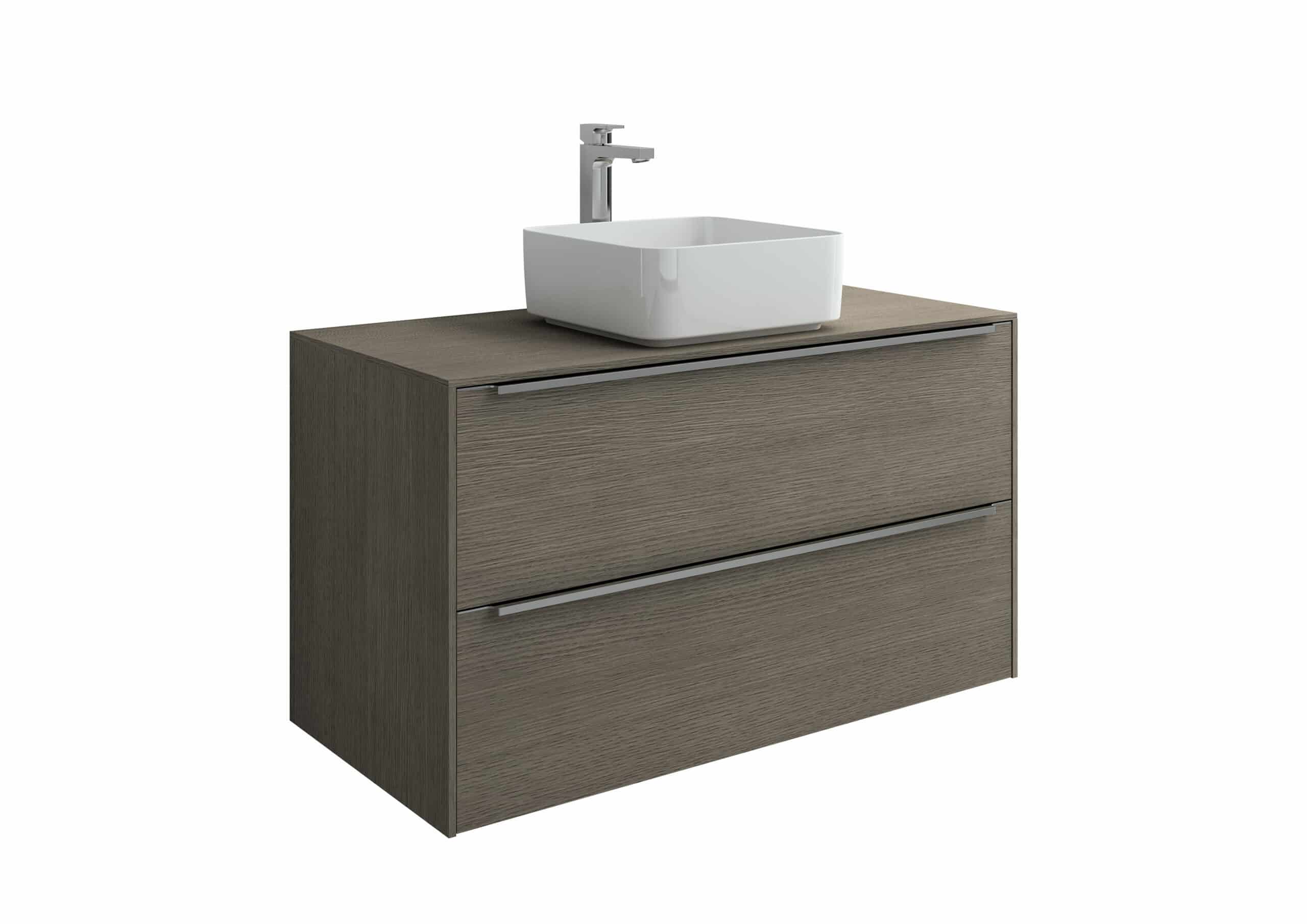 Meuble 2 tiroirs avec plan pour vasque à poser | archibat