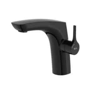Mitigeur pour lavabo monotrou, corps lisse, livré avec vidage clic-clac et flexibles d'alimentation. Ouverture sur l'eau froide | ARCHIBAT MAROC