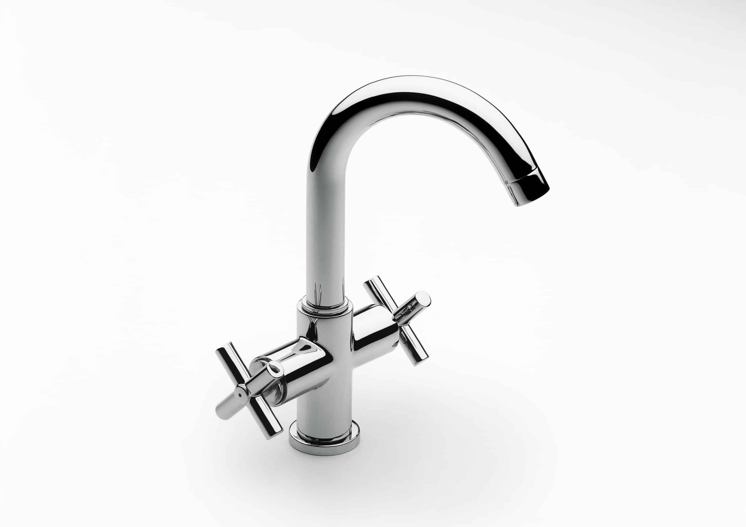 Lavabo monotrou à bec tube mobile haut livré avec vidage automatique en laiton et flexibles d'alimentation| ARCHIBAT MAROC