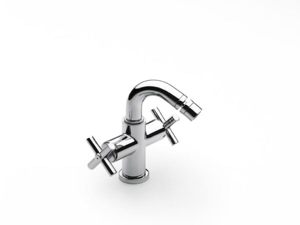 Bidet monotrou à bec tube mobile avec régulateur de jet à rotule, vidage automatique en laiton et flexibles d'alimentation | archibat MAROC