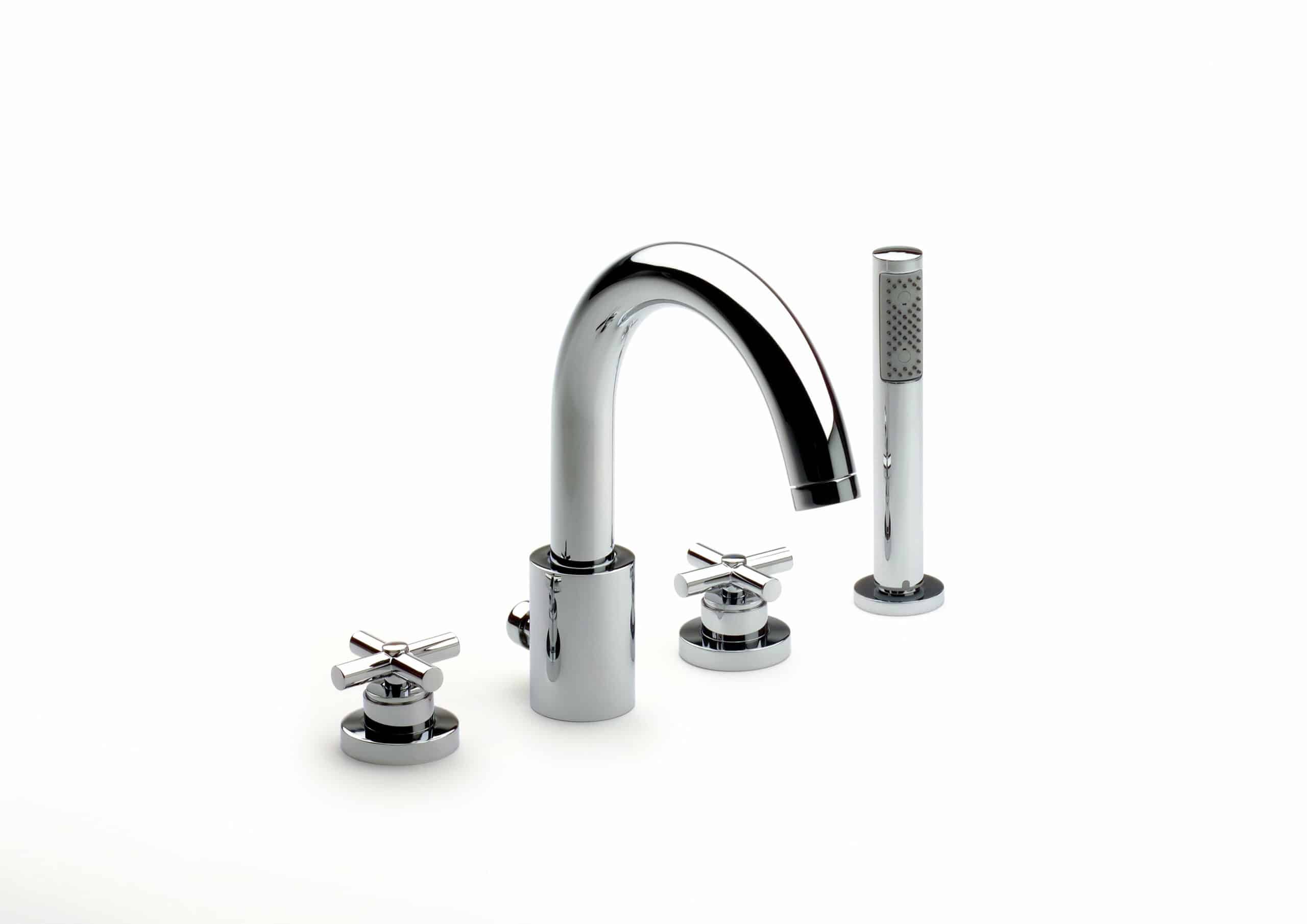 Bain-douche 4 trous sur gorge avec inverseur automatique, douchette à main et flexible de 1,75 m | archibat MAROC