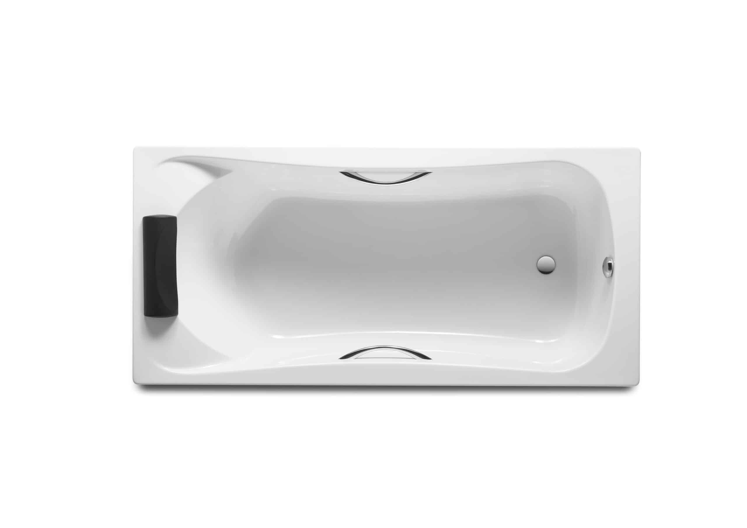 Baignoire acrylique rectangulaire livrée avec poignées chromées et pieds réglables | arcibat MAROC