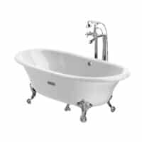 Baignoire fonte émaillée ovale avec fond antidérapant, extérieur blanc | archibat MAROC