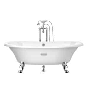 Baignoire fonte émaillée ovale avec fond antidérapant, extérieur blanc | archibat MAROC