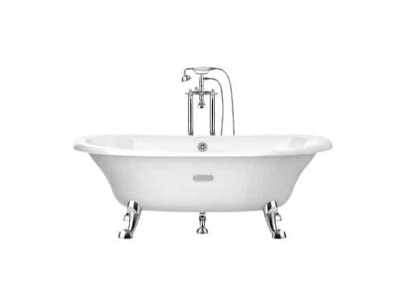 Baignoire fonte émaillée ovale avec fond antidérapant, extérieur blanc | archibat MAROC