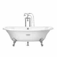Baignoire fonte émaillée ovale avec fond antidérapant, extérieur blanc | archibat MAROC