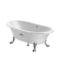 Baignoire fonte émaillée ovale avec fond antidérapant, extérieur blanc | archibat MAROC