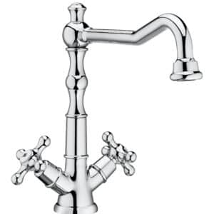 Mélangeur lavabo bec haut avec vidage clic-clac | archibat maroc
