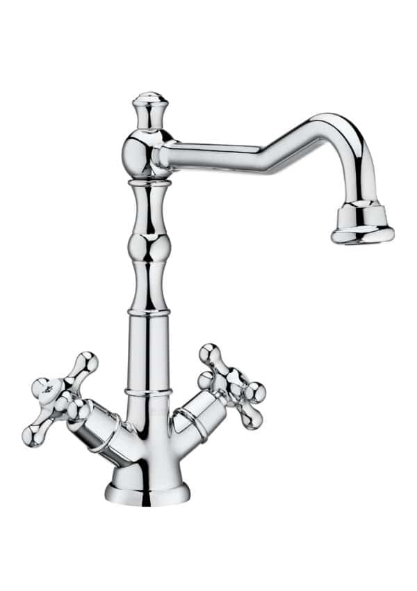 Mélangeur lavabo bec haut avec vidage clic-clac | archibat maroc