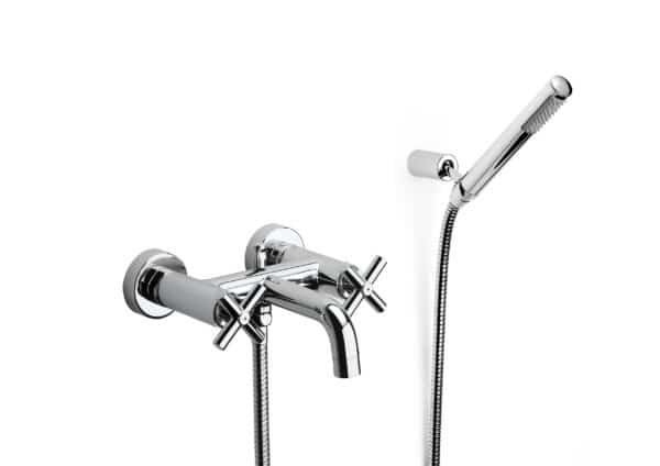 Bain-douche mural avec inverseur automatique avec douchette à main, flexible de 1,75 m et support mural articulé | archibat MAROC