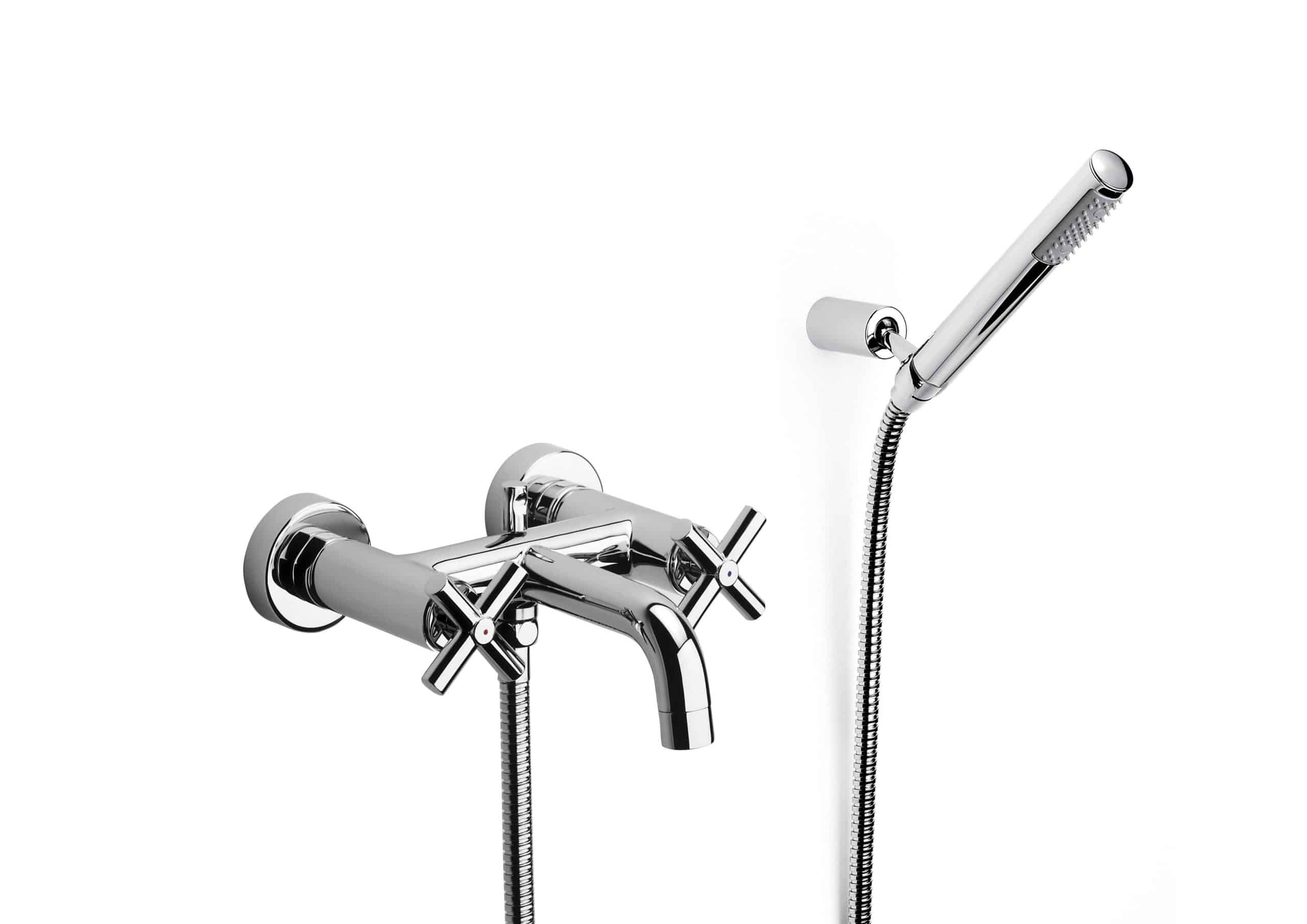 Bain-douche mural avec inverseur automatique avec douchette à main, flexible de 1,75 m et support mural articulé | archibat MAROC